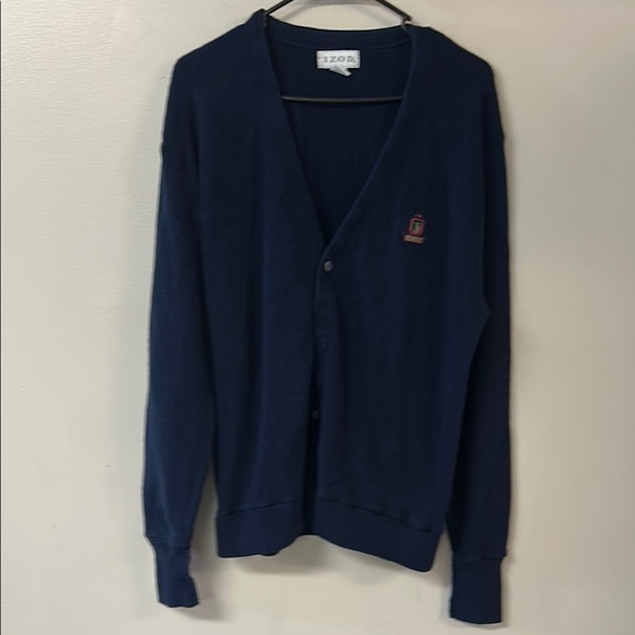 Izod Blue Cardigan Sweater V-Neck Knit - Picture 1 of 4